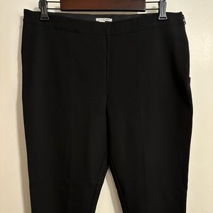 Halogen by Nordstrom Rich Black High Waist Back SlitTapered-Leg Pants, Size XL